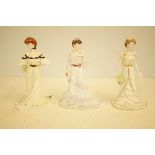 3x Coalport golden age figurines