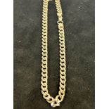 Silver flat link neck chain 18''