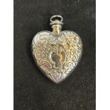 Silver heart shaped scent bottle