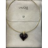 Lalique necklace with heart shaped pendant with box