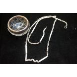 Silver & glass salt together with a silver chain