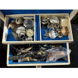 Jewellery box to include wristwatches pocket watch