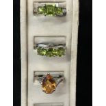 Limited edition silver rings all with coa set with