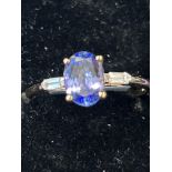 9ct Gold ring set with oval 1.22 carat tanzanite &