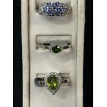 Limited edition silver rings all with coa set with