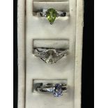 Limited edition silver rings all with coa set with