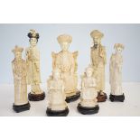 7x Oriental resin figures