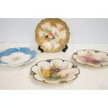 3x Royal Worcester hand painted plates & 1 other