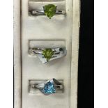 Limited edition silver rings all with coa set with