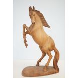 Large carved wood figure of a horse - 1 eye missin