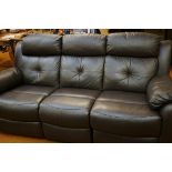 Very good quality leather reclining settee