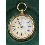 Antique silver gilt ladies fob watch - not currently working