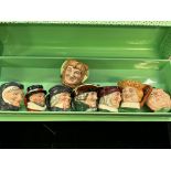 8 Miniature Royal Doulton character jugs