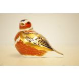 Royal crown derby Chaffinch with silver stopper &