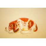 Royal crown derby puppy with gold stopper collecto