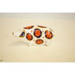 Royal crown derby pig with silver stopper & origin