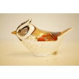 Royal crown derby crested tit with gold stopper co