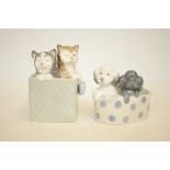 2x Nao figures of cats & dogs