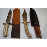 2 Large knives with scabbards