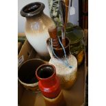 5 West german vases & others