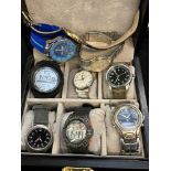 9 Wristwatches & display case