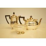 Silver plated tea & coffee pot together with a bon