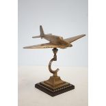 Bronze desk ornament in the form of a plane