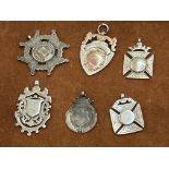 6 Silver watch fobs