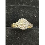 9ct Gold ring set with diamonds Size O