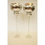 Pair of large ornate novelty glasses