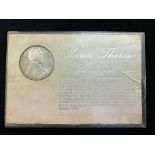 Maria Teresa Thaier silver coin in presentation ca