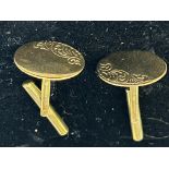 Pair of 9ct gold cufflinks Weight 2.9g