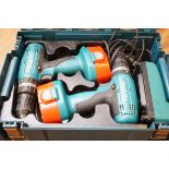 Cased set of 2 Makita drills & charger
