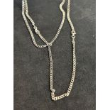 2 Silver neck chains Length 20''