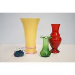 Villeroy & Boch vase & 3x pieces of art glass
