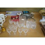 Collection of crystal ware & flat ware