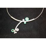 Silver & glass necklace