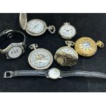 Collection of pocket watches & 2 wristwatches