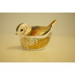 Royal crown derby boxed firecrest with gold stoppe