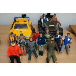 Action man figures & 2 vehicles