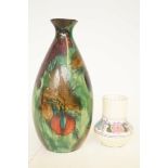 Titian ware vase & Honiton vase