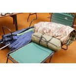 Suncoast fishing bed, bivvy, sleeping bag, brollys