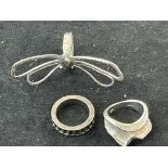 3 Silver designer rings