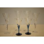 Pair of Stuart crystal wine glasses, Pair of Water