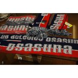 Collection of football scarfs