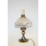 Table lamp with glass shade & chimney