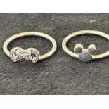 Silver Pandora disney ring & 1 other silver pandor