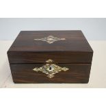 Victorian box inlaid with mother of pearl - some l