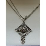 Boxed silver cross necklace