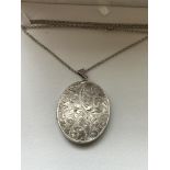 Boxed silver locket necklace